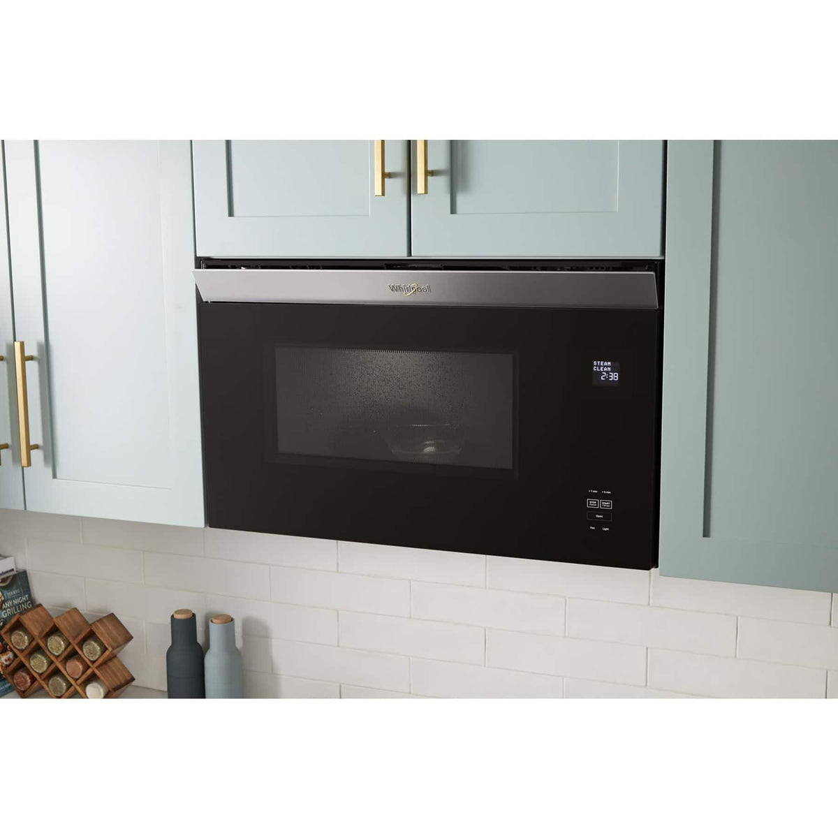 Whirlpool - 1.1 Cu. Ft. Over-the-Range Microwave with Flush Built-in Design - Stainless Steel