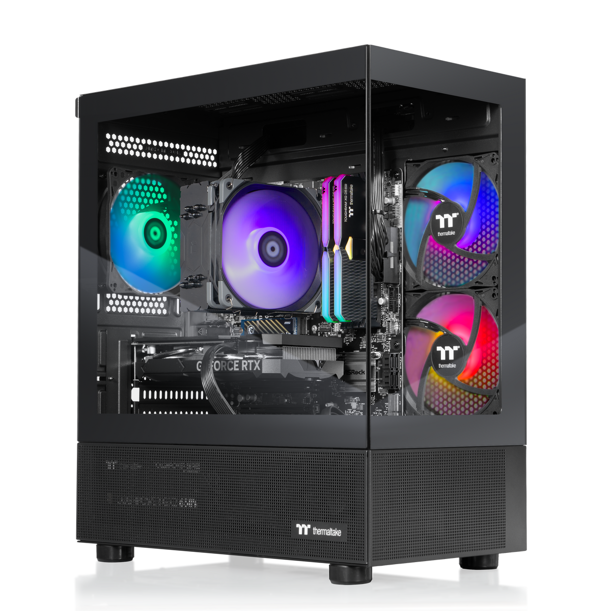 Thermaltake - LCGS View 7660-170 Gaming Desktop AMD Ryzen 5 7600X 2025 32GB Memory NVIDIA GeForce RTX 5060 1TB SSD NVMe M.2 - Black