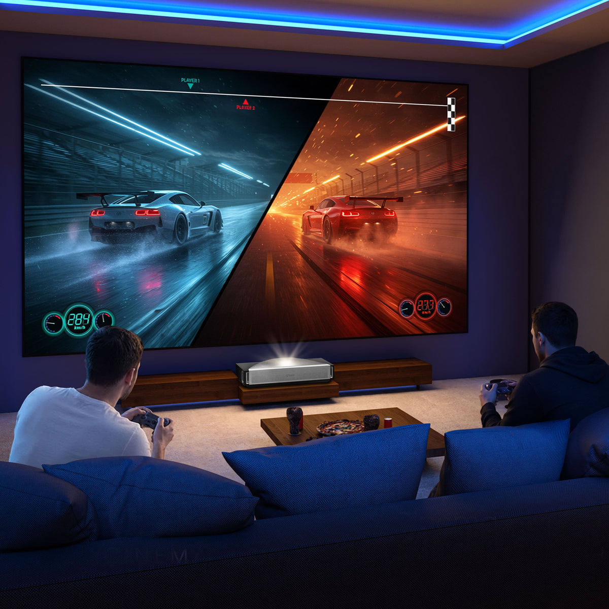 Hisense - Hisense-PX4 Pro Triple Laser Smart UST Projector,3500 Lumens,IRIS,80"-200",4K,DLP,HDR,IMAX Enhanced,Dolby Vision/Atmos - Gray