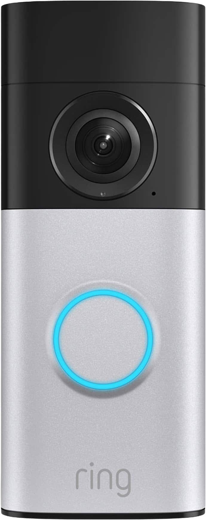 Ring - Wired Doorbell 2K Plus - Retinal 2K, Motion Detection, Night Vision - Nickel Silver