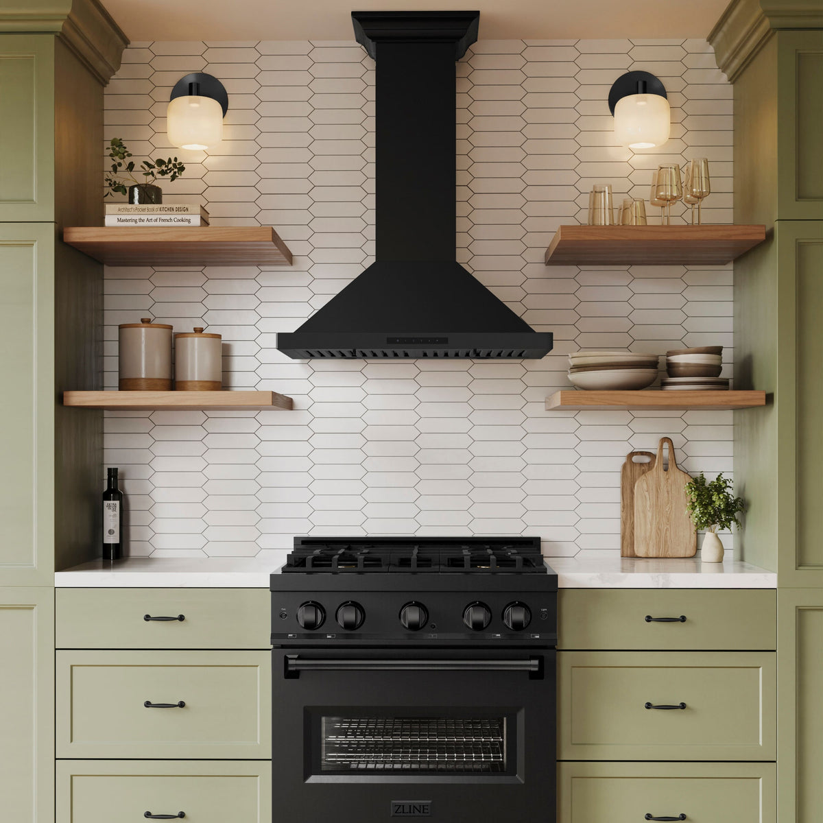 ZLINE - 30 inches - Externally Vented - Wall Range Hood - Black Stainless Steel