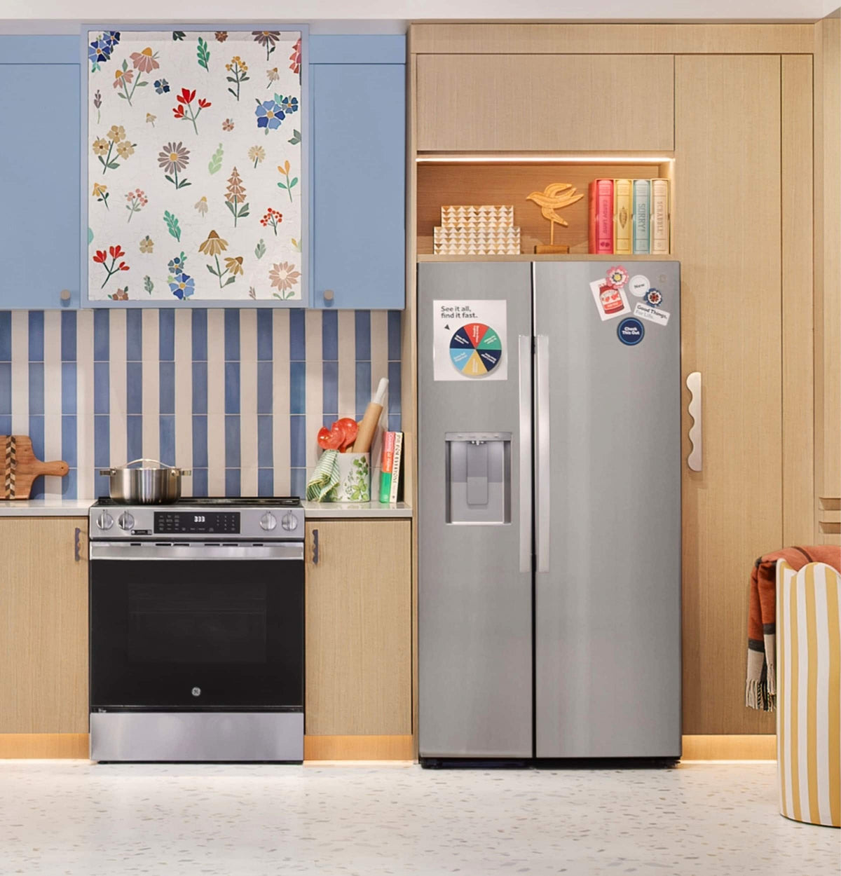 GE - 36 in. Wide ENERGY STAR 27.9 Cu. Ft. Side-By-Side Refrigerator with Extra Tall Dispenser and In-Door Icemaker - Stainless Steel
