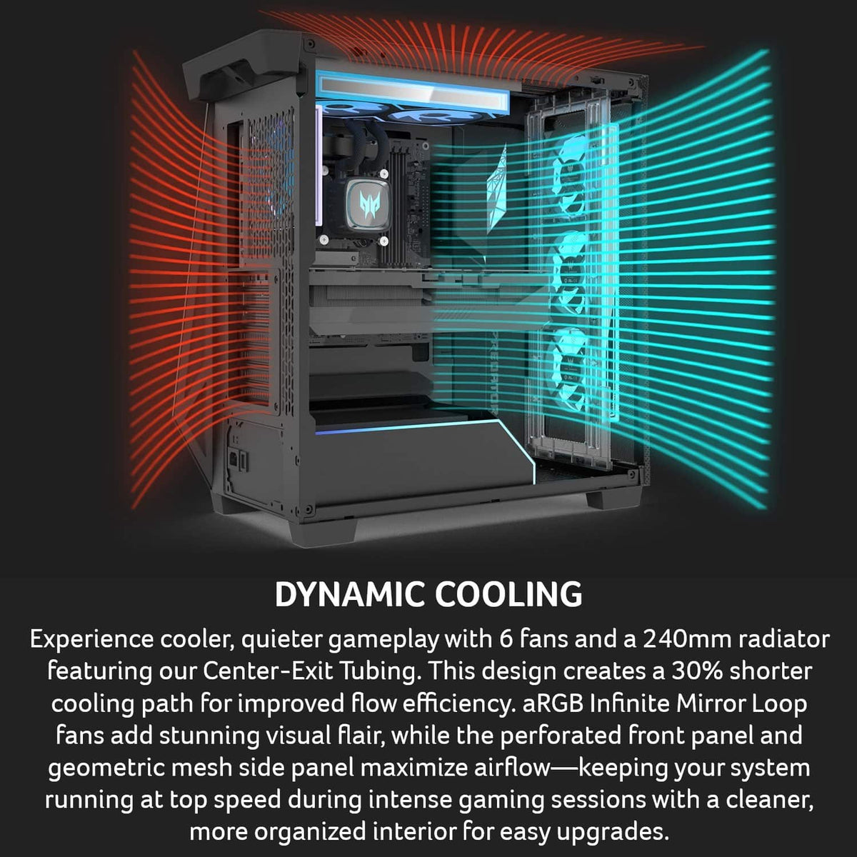 Acer - Predator Orion Gaming Desktop - Intel Core Ultra 7 265KF 2024 - GeForce RTX 5070 - 32GB DDR5 Memory – 1TB Storage - Black