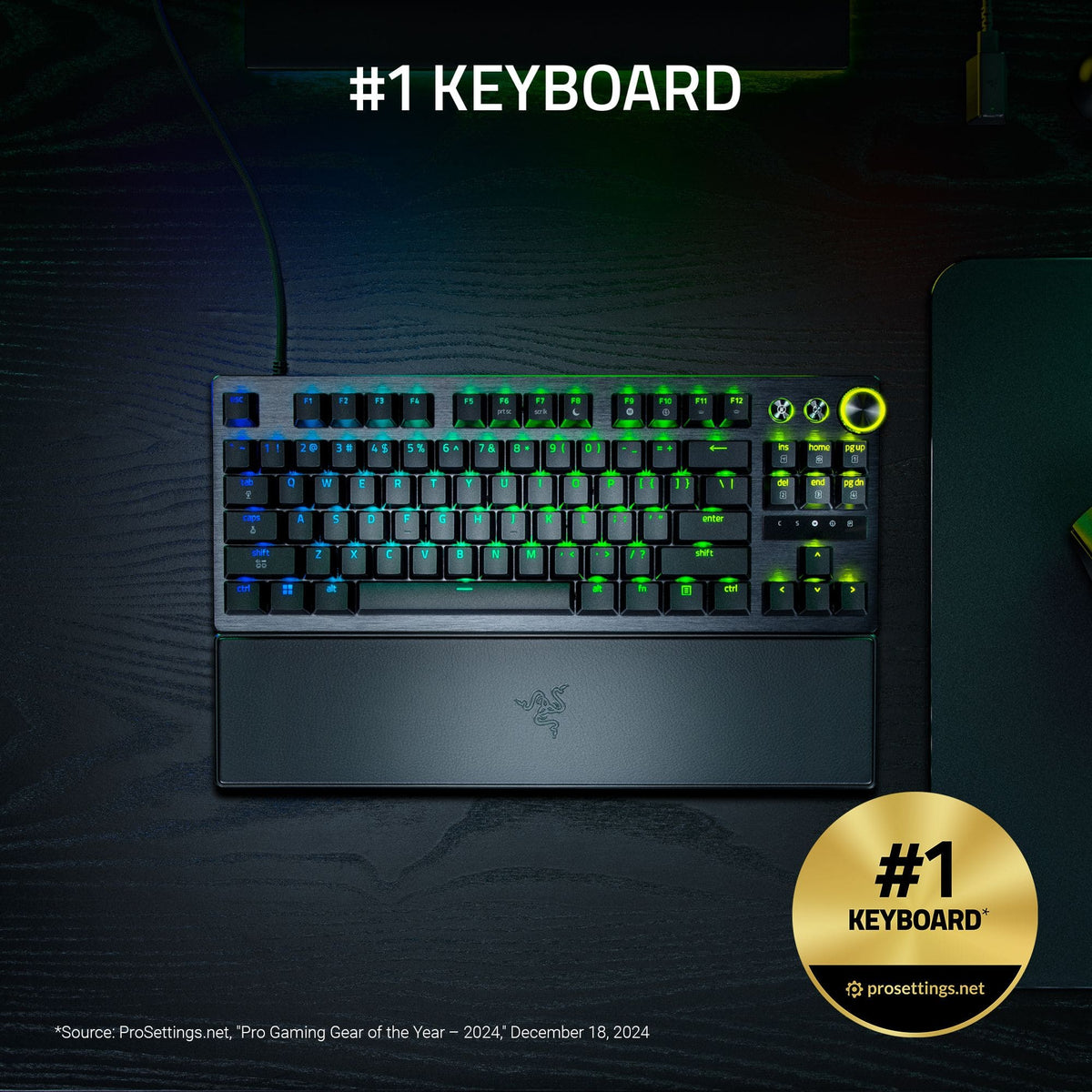 Razer - Huntsman V3 Pro TKL 8KHz Wired Analog Optical Linear Switch Gaming Keyboard with Snap Tap - Black