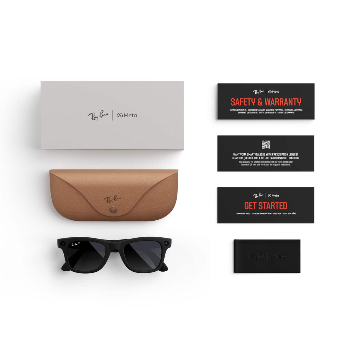 Ray-Ban Meta - Wayfarer (Gen 1) - 12 MP camera — Open Ear Speakers — Meta AI - Polarized Gradient Graphite Lenses - Matte Black
