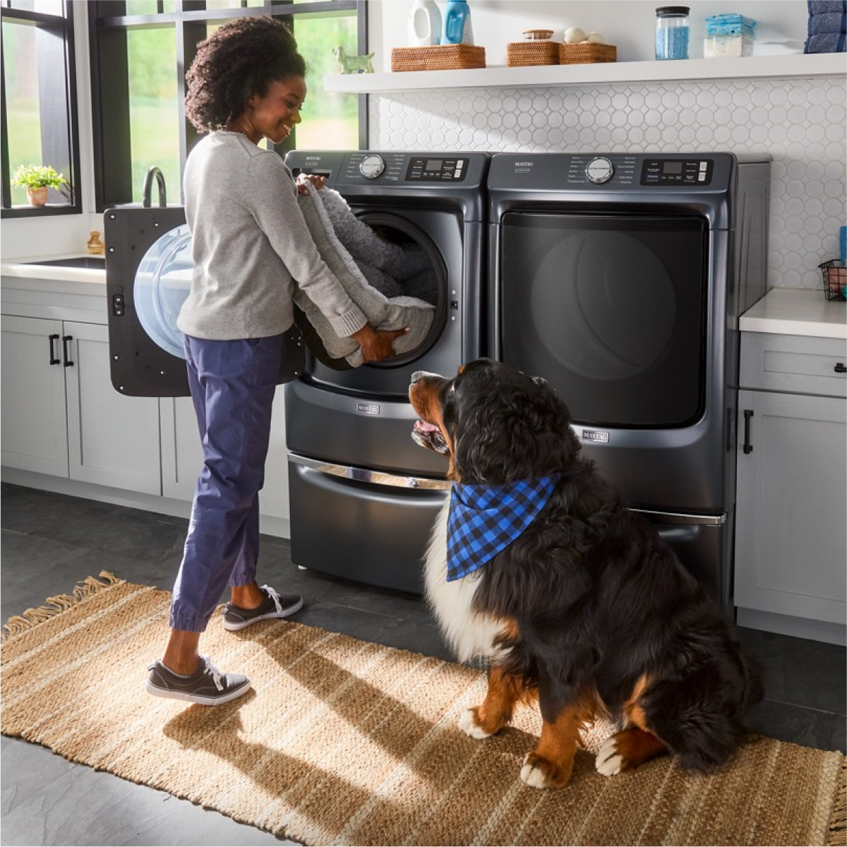 Maytag - 5.0 Cu. Ft. High-Efficiency Smart Front Load Washer with Steam and Pet Pro System - Midnight Steel
