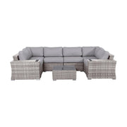 4 Person Patio Seating Set With Cushions, All Weather - Gray