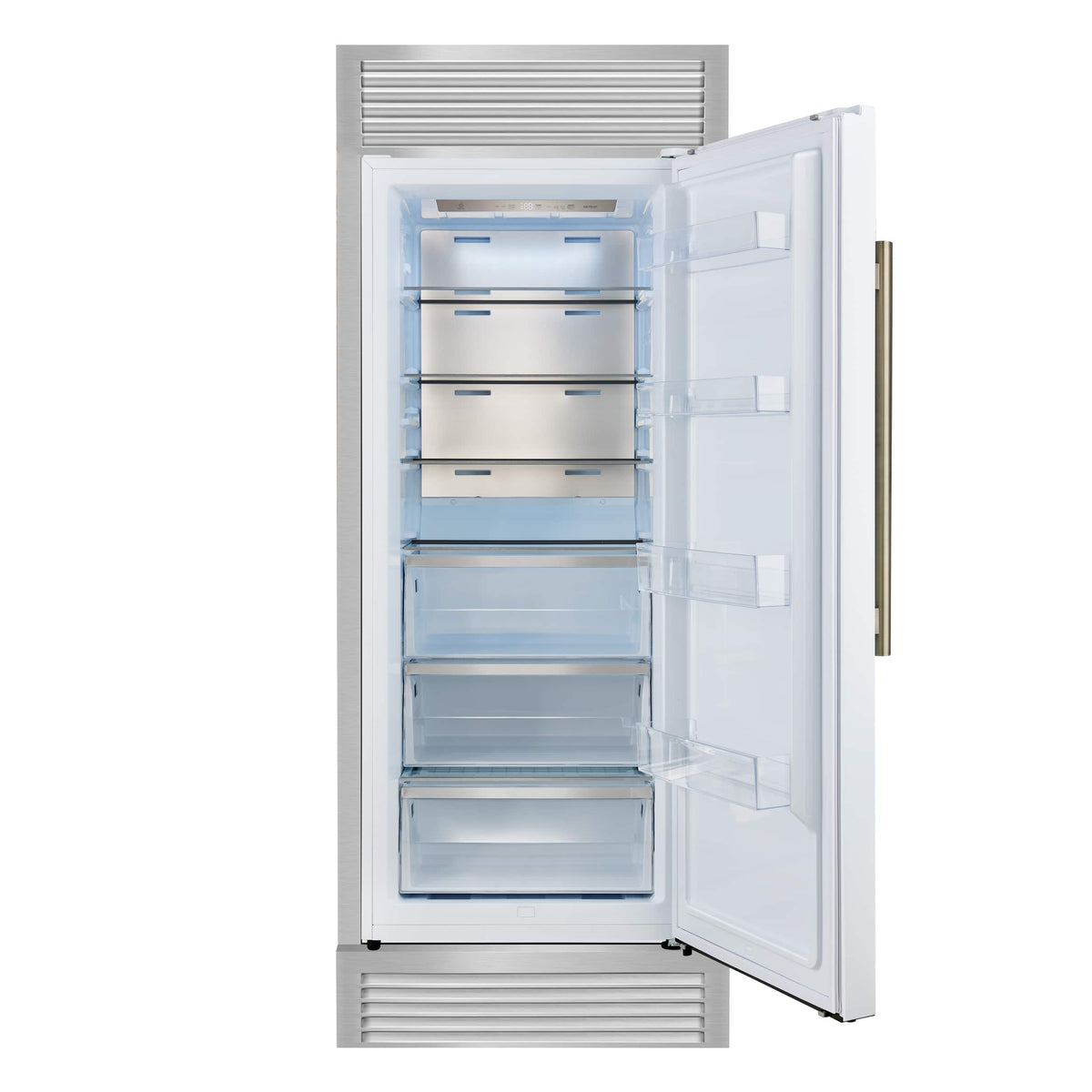 Forno Appliances - Maderno 13.6 Cu. Ft. Built-In Upright Convertible Freezer with Decorative Trim and Right Swing Door - White