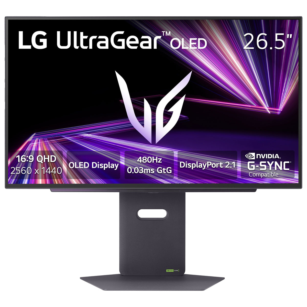 LG - UltraGear 27" OLED QHD 480Hz 0.03ms NVIDIA G-SYNC, AMD Freesync Premium Pro Gaming Monitor (HDMI x2, DisplayPort, USB) - Black
