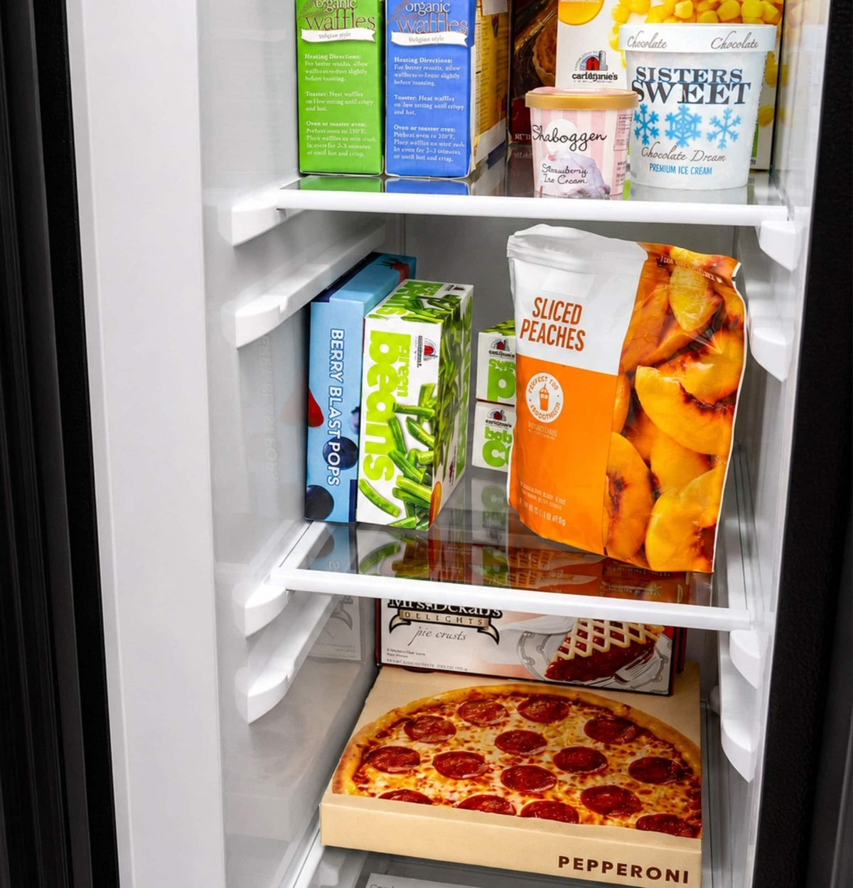 GE - 36 in. Wide 23.6 Cu. Ft. Counter Depth Side-By-Side Refrigerator with Extra Tall Dispenser and In-Door Icemaker - Black
