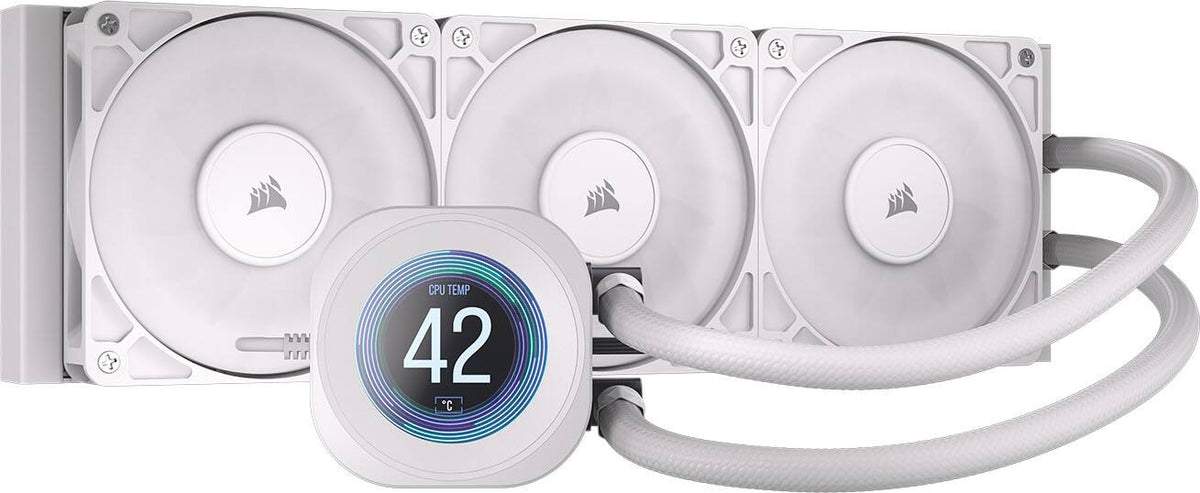 CORSAIR - NAUTILUS 360 RS LCD Liquid CPU Cooler - White