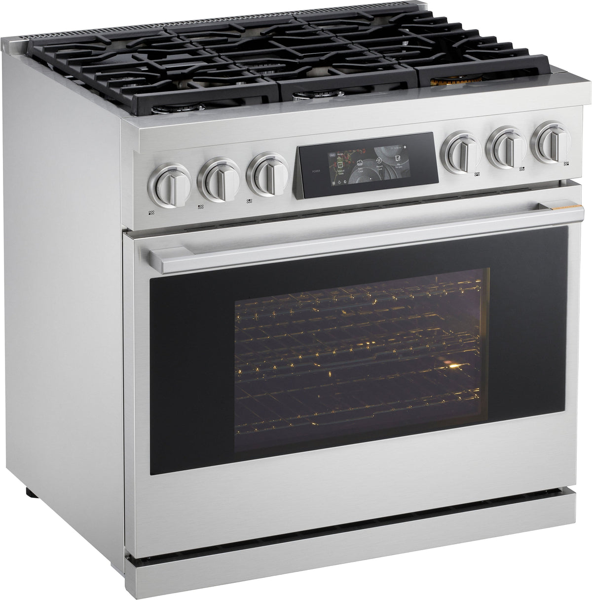 LG - SIGNATURE 36-in Wide 6.3 Cu. Ft. Slide-In Gas True Convect Pro Range with 6 Burners, AirFry, and UltraHeat 23K Burner - Stainless Steel