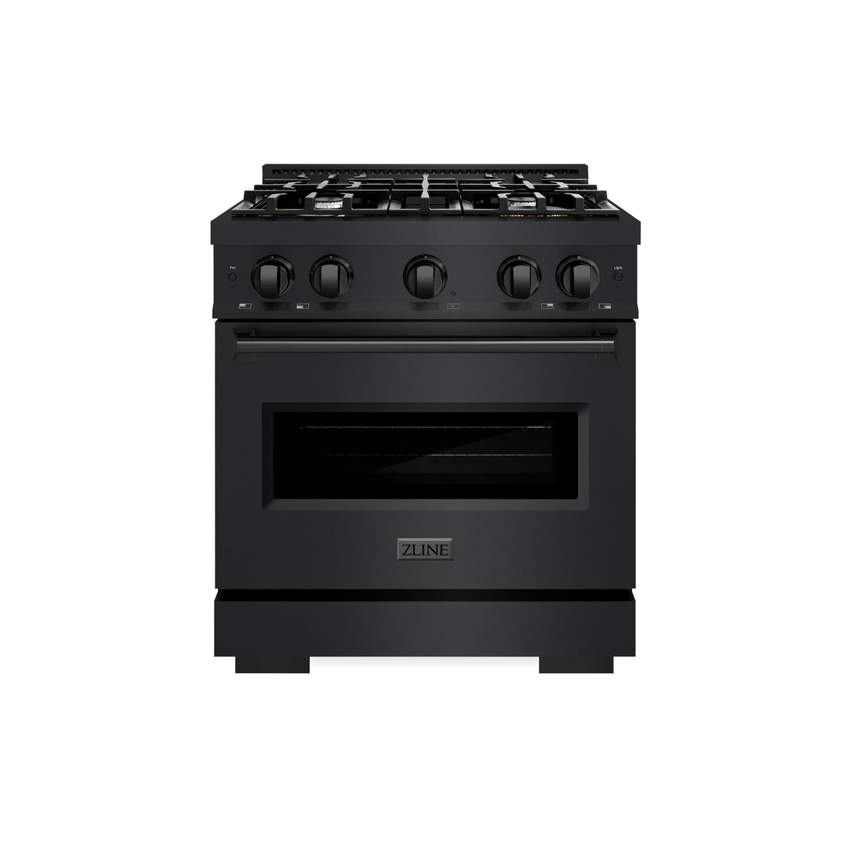 ZLINE - 30 in. Wide 4 Burner Classic Gas Range Convection Oven (CGRB-30) - Black Stainless Steel