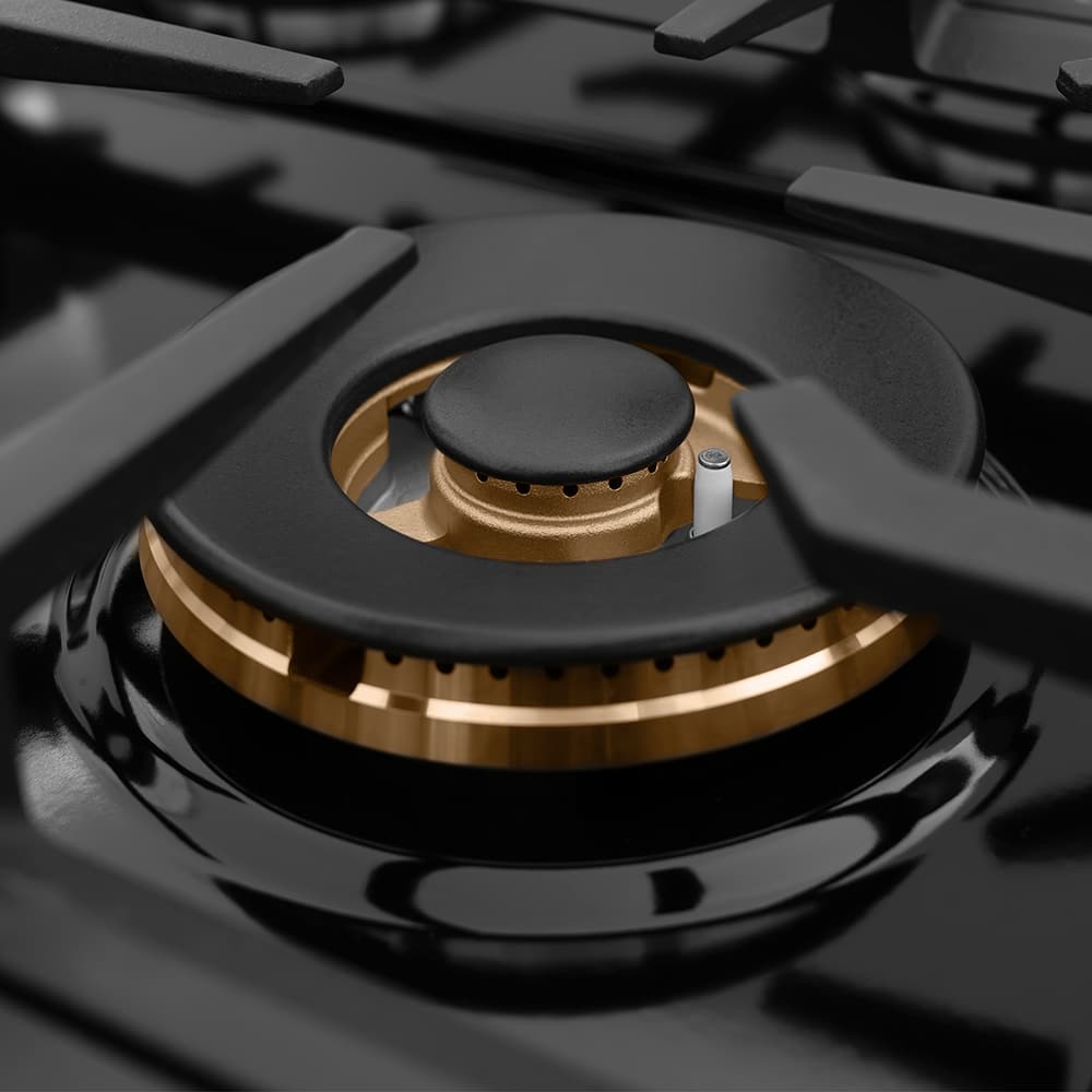 ZLINE - 48 in. Wide 7 Burner Classic Gas Rangetop withPorcelain Cooktop in Stainless Steel - Black