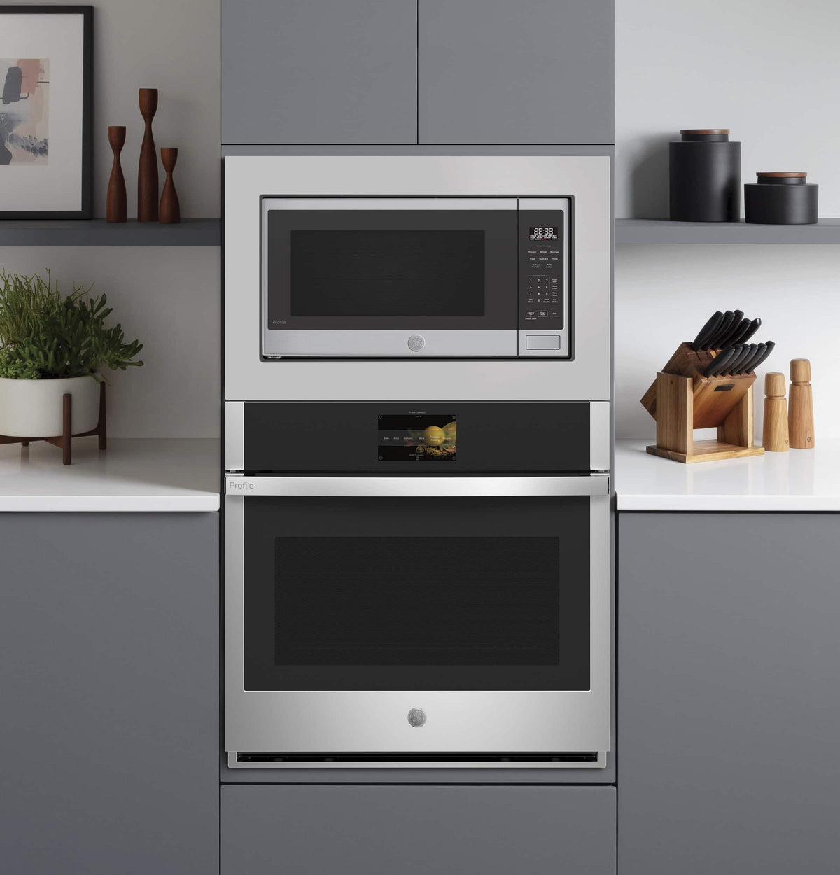 GE Profile - 2.2 Cu. Ft. Smart Built-In Microwave with Sensor Cooking and Glass Touch Controls - Stainless Steel