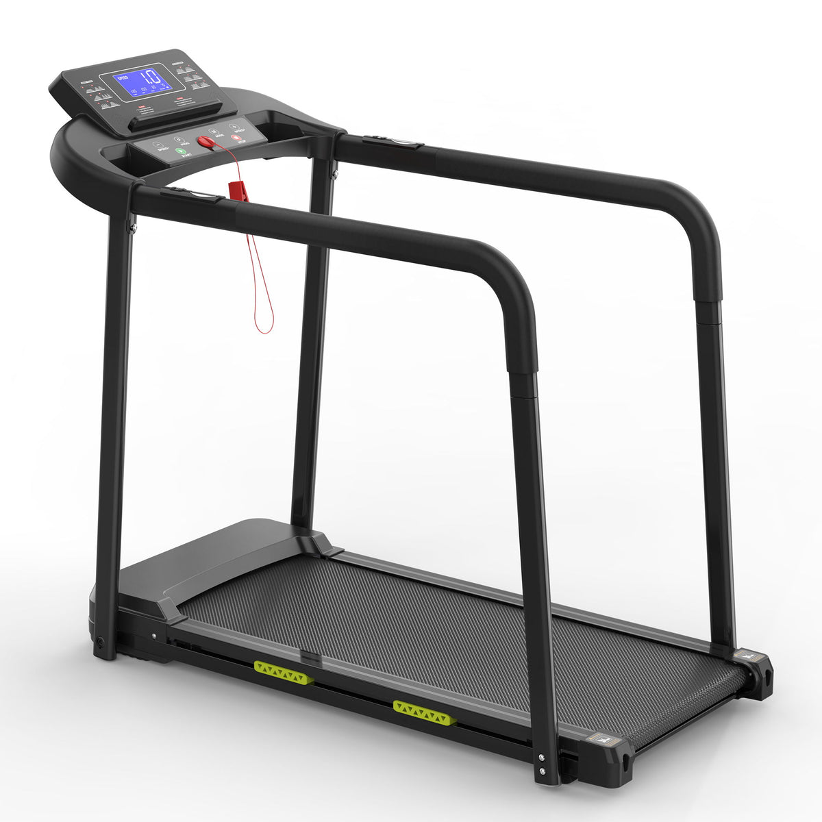 Cinta de correr Walking Pad con diseño plegable, pantalla LED grande, pasamanos estables - Negro