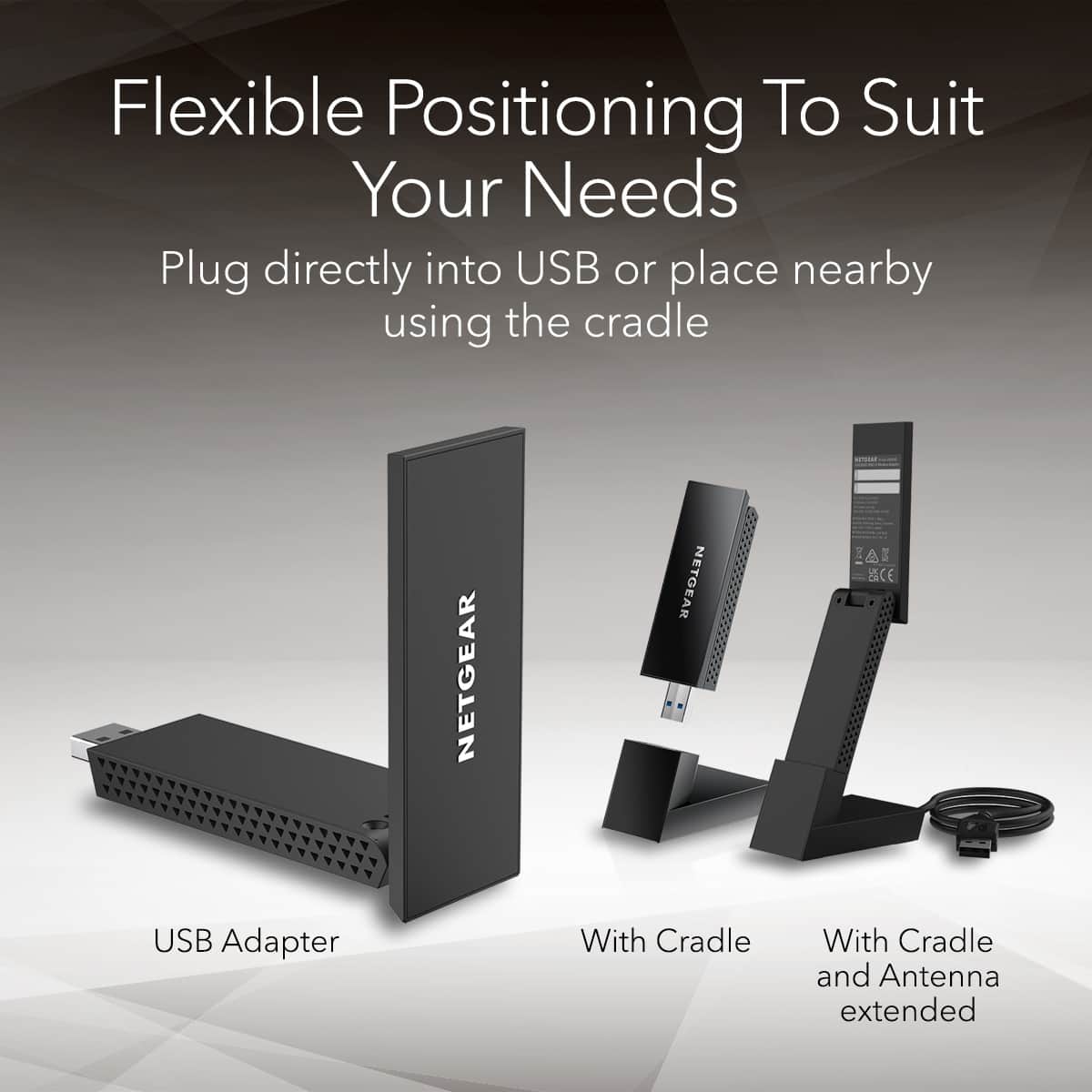 NETGEAR - Nighthawk AXE3000 Tri-Band Wi-Fi 6E USB 3.0 Adapter - Black