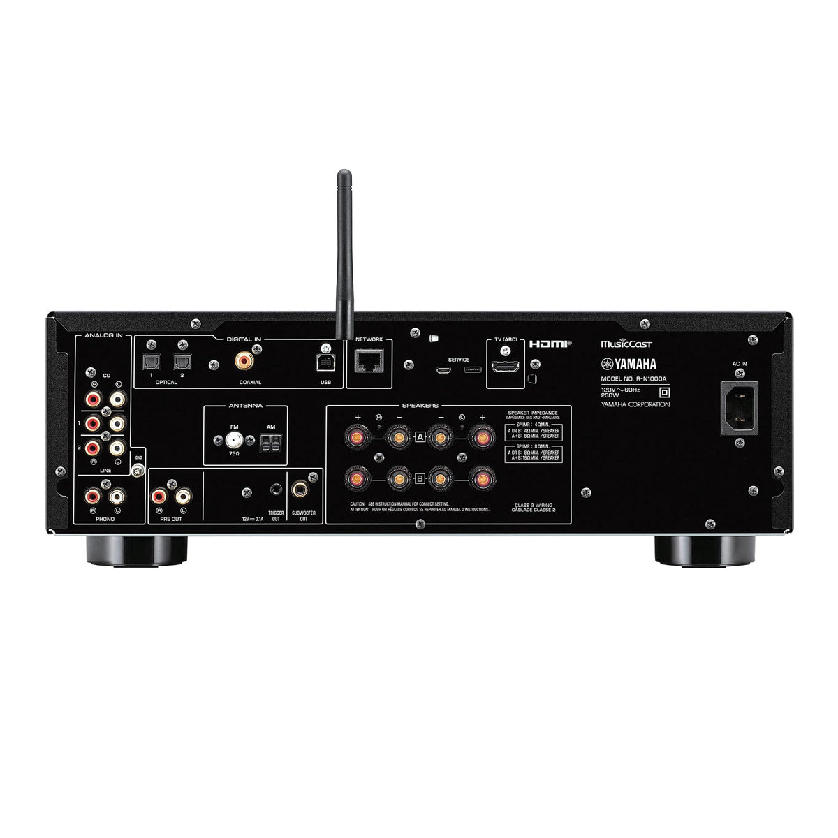 Yamaha - Bluetooth 240-Watt 2.0-Channel Network Stereo Receiver with Remote - Silver