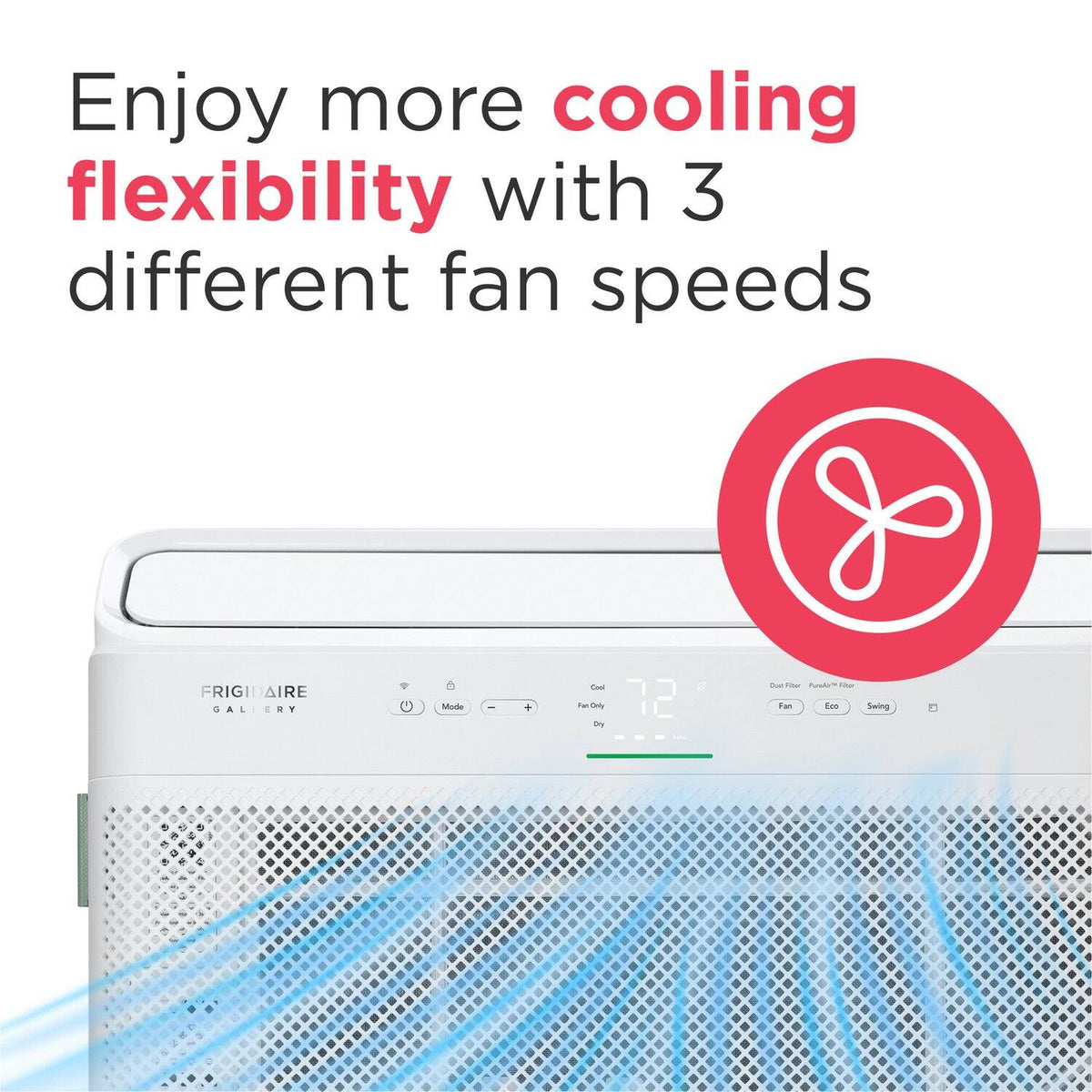 Frigidaire - Gallery 115V 10,000 BTU 450 Sq. Ft. Smart Inverter Window Air Conditioner with Remote - White