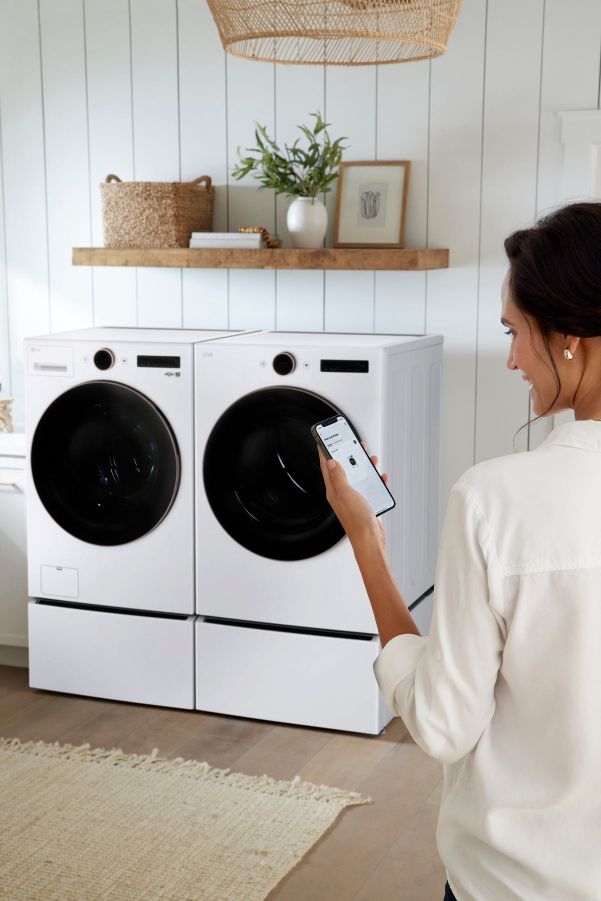 LG - 7.4 Cu. Ft. Stackable Smart Gas Dryer with Steam and Sensor Dry - White