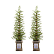 4Ft Pre Lit Artificial Christmas 2 Piece Set - Green