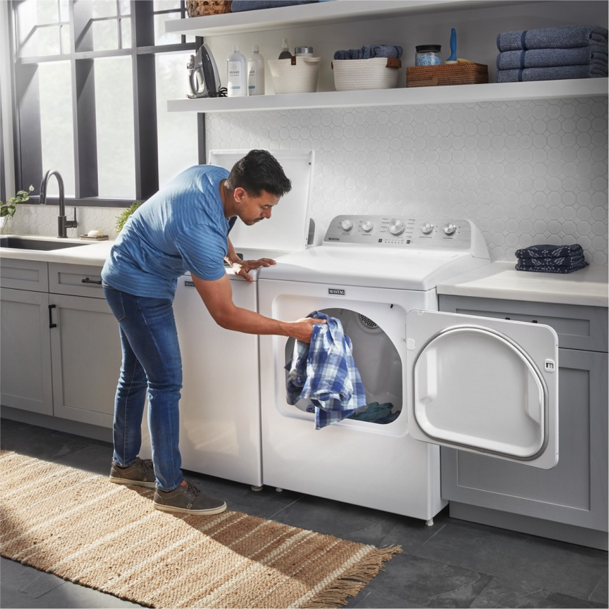 Maytag - 7.0 Cu. Ft. Electric Dryer with Extra Power Button - White
