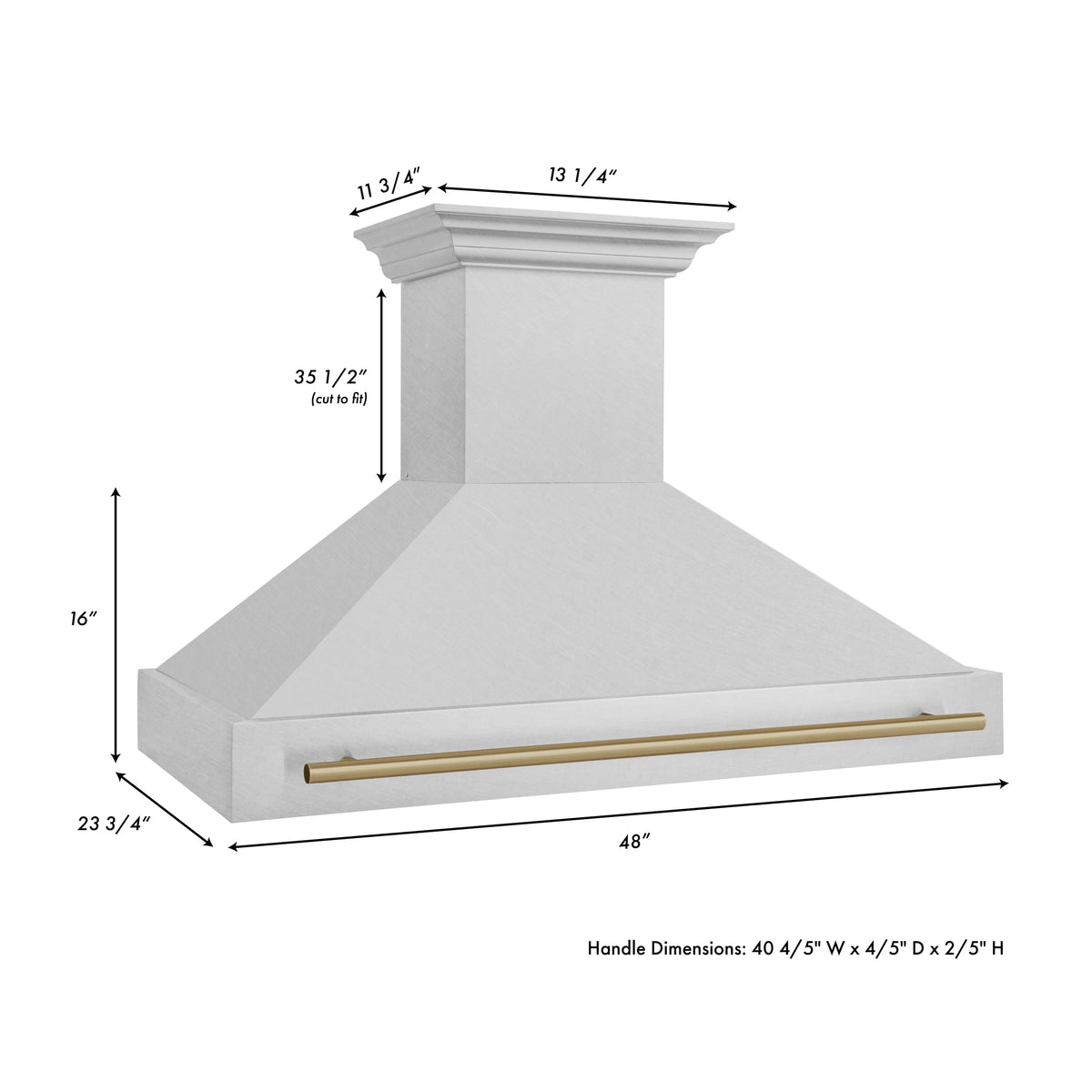 ZLINE Autograph Edition - 48 inches - Externally Vented - Wall Range Hood - Satin Stainless Steel