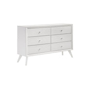 1 Tocador con patas anguladas, textura de ondas y tiradores redondos - Blanco