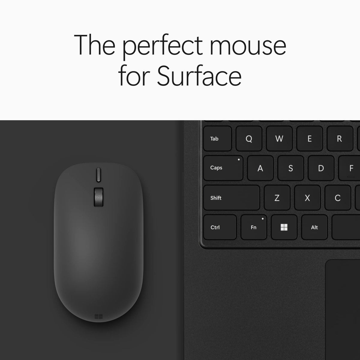 Microsoft - Surface Mouse - Bluetooth Ambidextrous Mouse with BlueTrack and Haptics - Wireless - Black