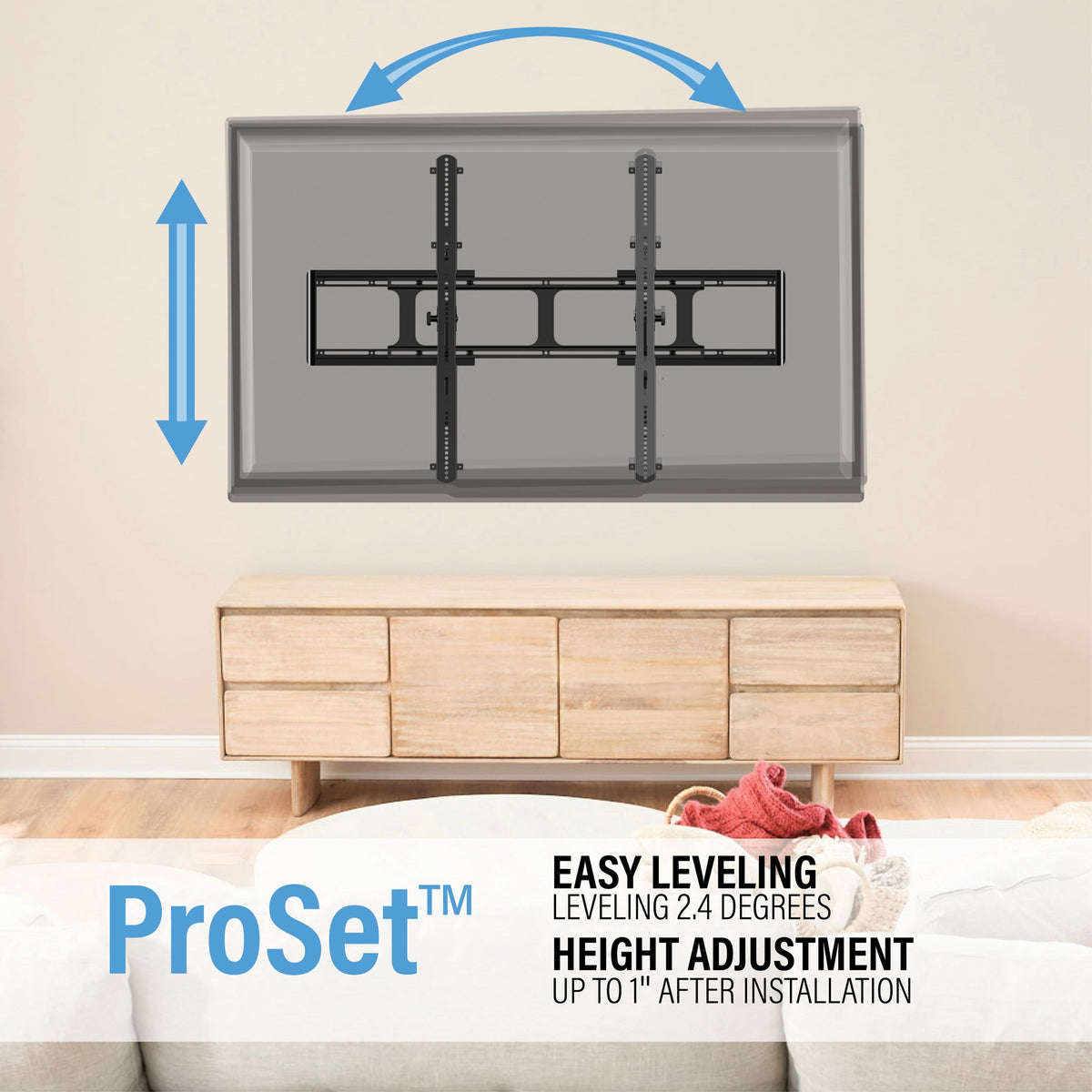 Sanus - Tilt TV Wall Mount for Most 65" - 140" TVs up to 300lbs - Designed for Extra Large TVs - Black