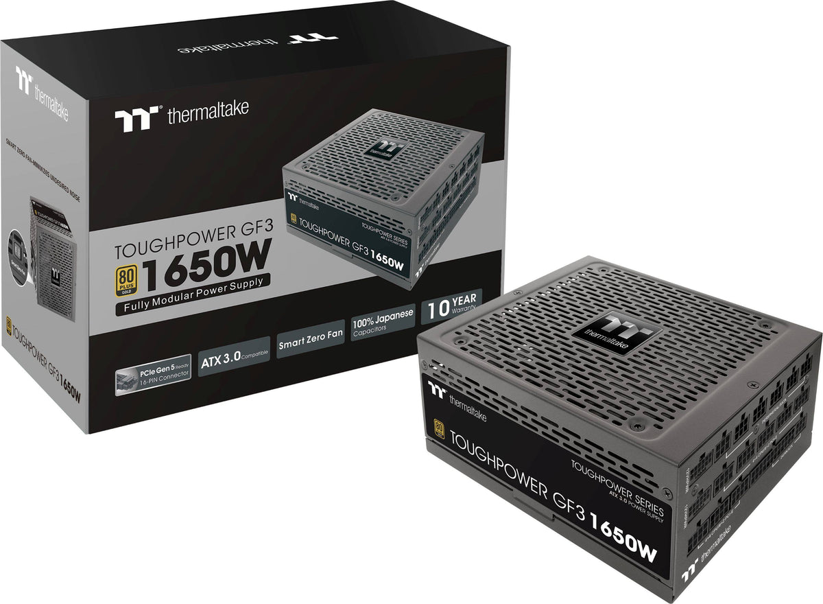 Thermaltake - Toughpower GF3 1650W 80 PLUS Gold PCIe Gen 5 ATX 3.0 Ready Fully Modular Power Supply - Black