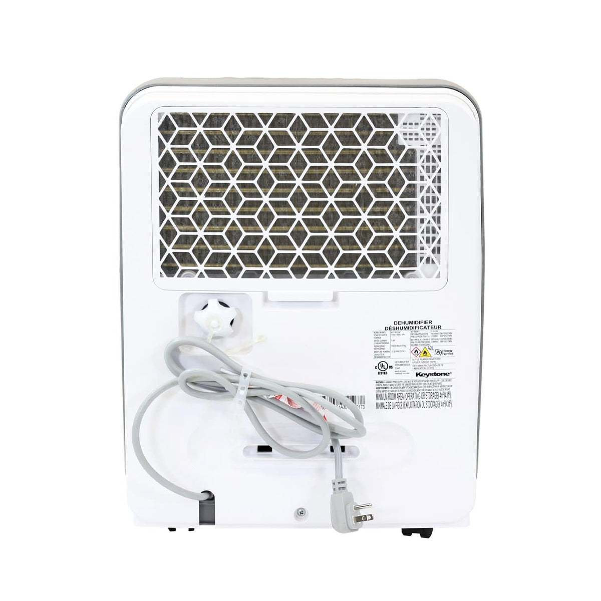 Keystone - 50-Pint 6.35 Quart Dehumidifier with Built-In Pump - White