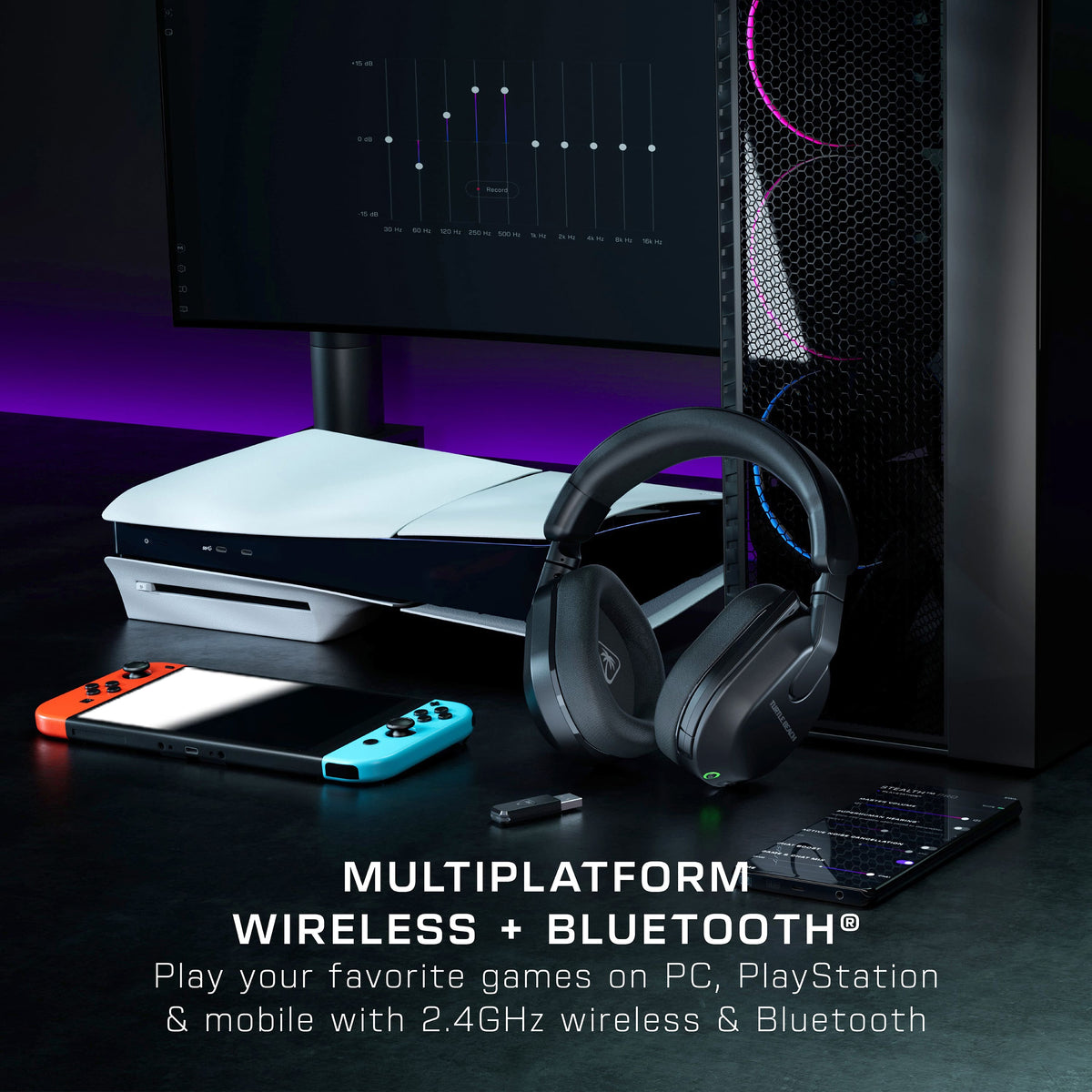 Turtle Beach - Stealth 600 Wireless Over-Ear Multiplatform Gaming Headset for PC, PS5, PS4 & Mobile - Black