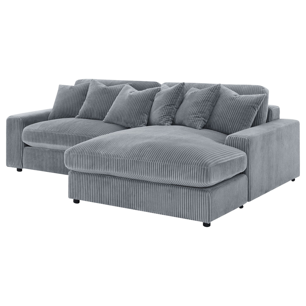 Marcus - Seccional reversible Fog Track Arms con almohadas - Fog