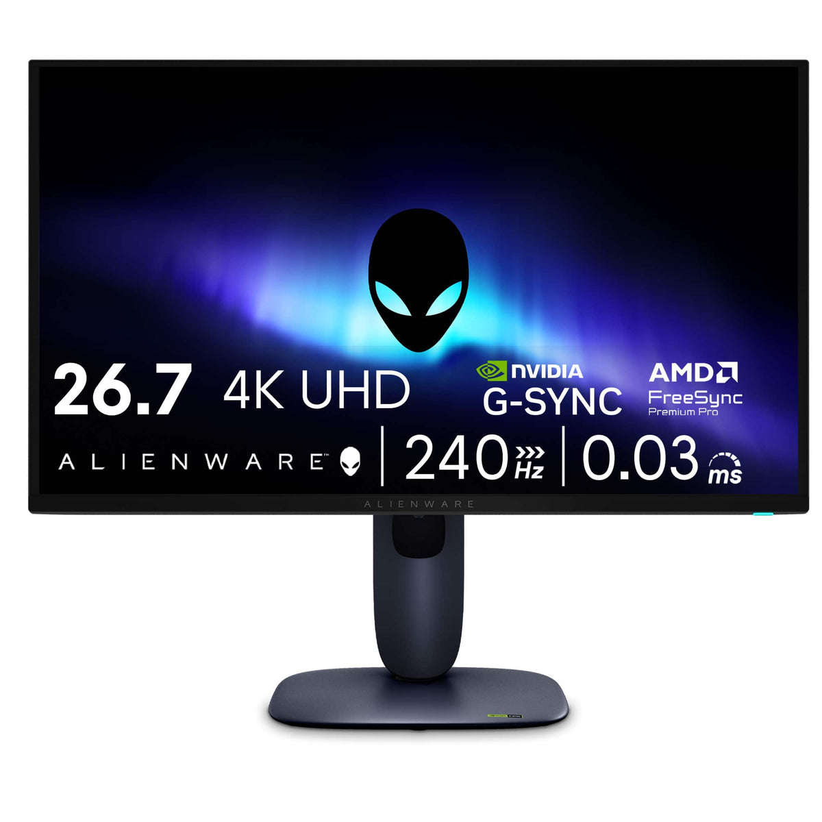 Alienware - AW2725Q 26.7" QD-OLED 4K UHD 240Hz 0.03-ms FreeSync Premium Pro G-SYNC Gaming Monitor with HDR (HDMI, DisplayPort, USB) - Interstellar Indigo