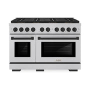 ZLINE - 48 in. Wide 8 Burner Autograph 6.7 cu. ft. Freestanding Paramount Dual Fuel DuoPro Range with Black Accents - Stainless Steel