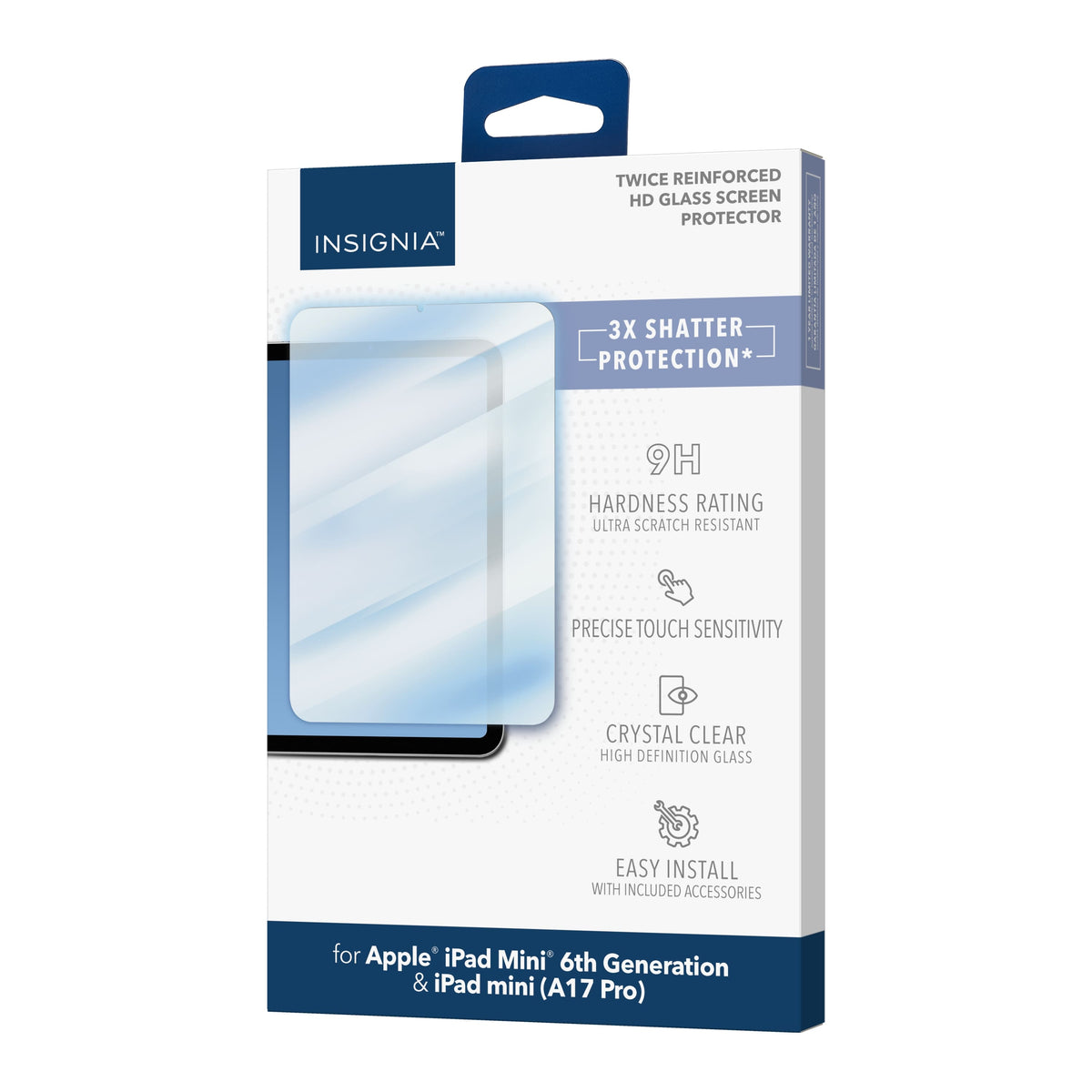 Insignia™ - HD Glass Screen Protector for Apple iPad mini (A17 Pro) and Apple iPad mini (6th Generation 2021) - Clear