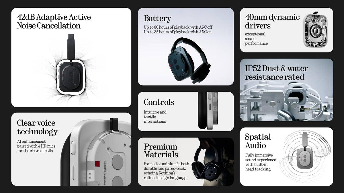 Nothing - Headphone (1) Wireless Over-Ear Bluetooth Headphones - White