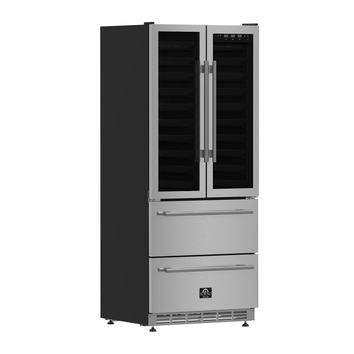 Forno Appliances - Campania 120-Bottle Built-In Dual Zone Wine Cellar & Beverage Cooler - Stainless Steel