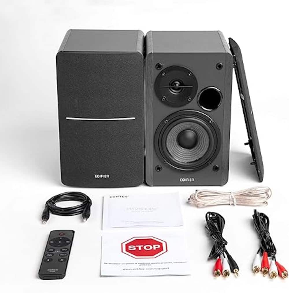 Edifier - R1280DBs Powered Bluetooth Computer Speakers, Bookshelf Speakers - 42W RMS - Soundfield Spacializer - Studio Monitors - Black