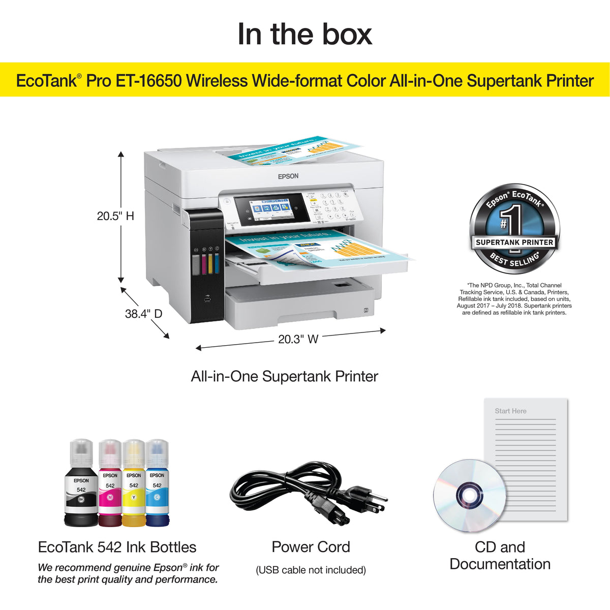 Epson - EcoTank Pro ET-16650 Wireless All-In-One Supertank Inkjet Printer - White