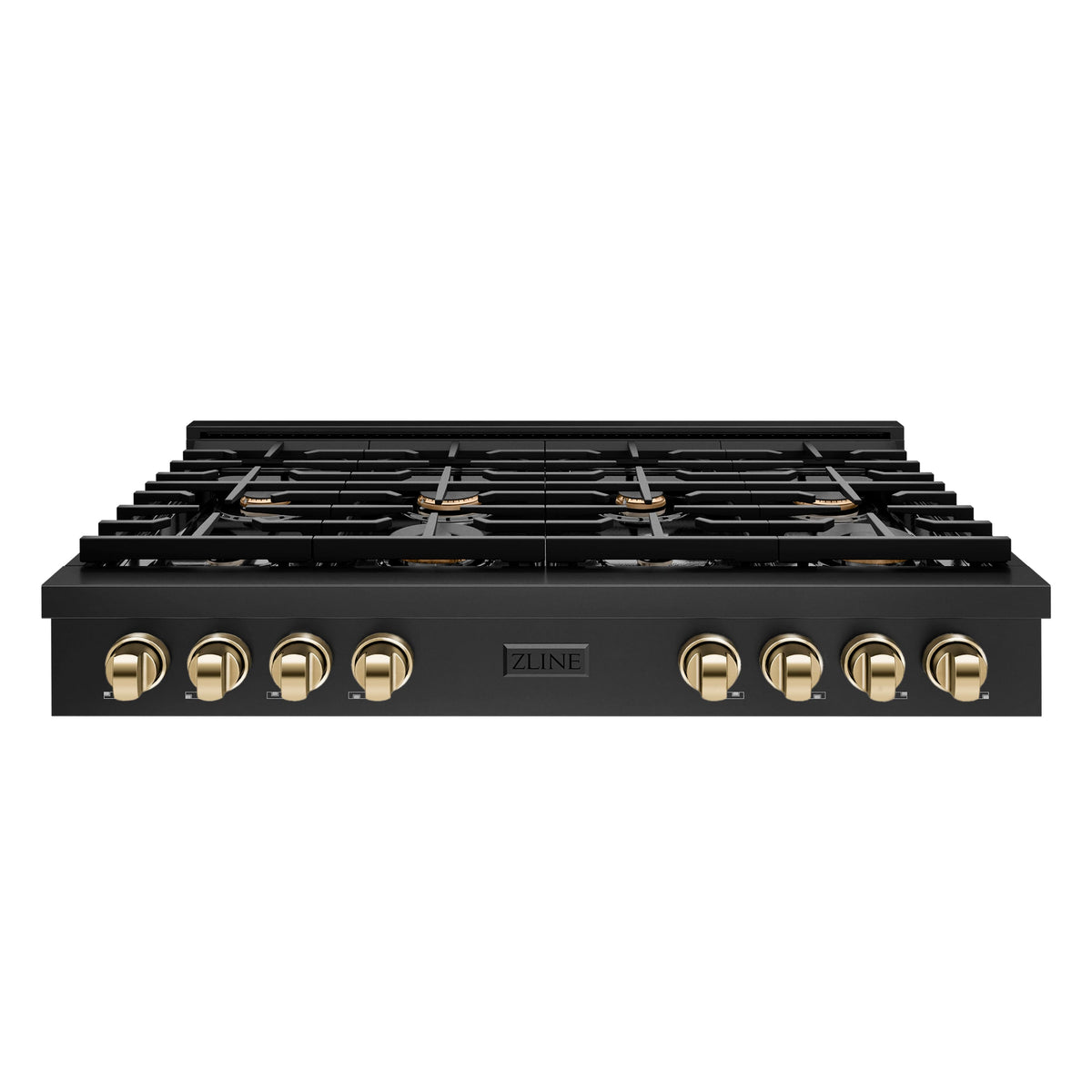 ZLINE - 48 in. Wide 8 Burner AutographParamount Rangetop with Gold Accents (SRTBZ-48-G) - Black Stainless Steel