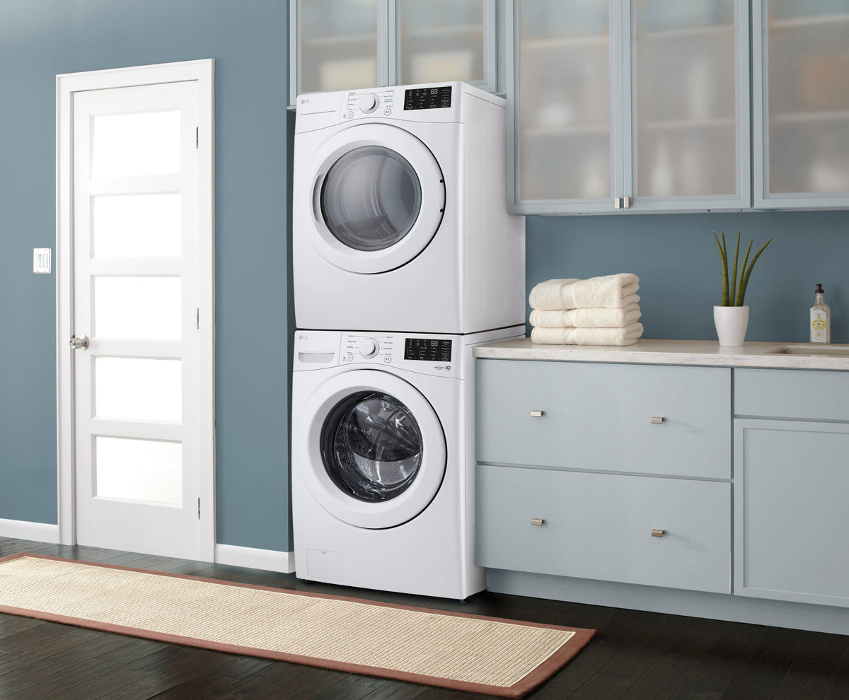 LG - 7.4 Cu. Ft. Stackable Gas Dryer with Wrinkle Care - White