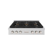 ZLINE - 36 in. Wide 6 Burner Paramount Gas with DuoPro Cooktop (PSRT36) - Stainless Steel