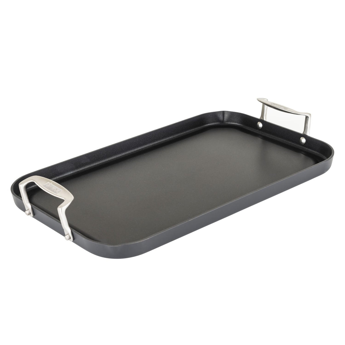 Viking - Hard Anodized Double Burner Nonstick Griddle - Black