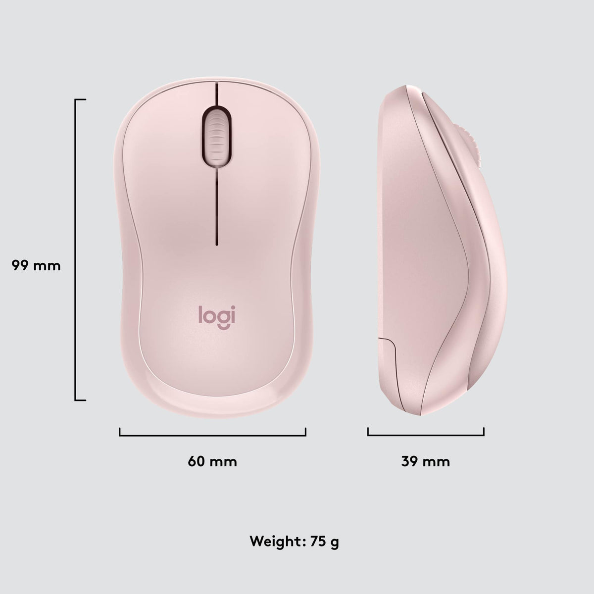 Logitech - M220 SILENT Wireless Optical Ambidextrous Mouse - Wireless - Rose