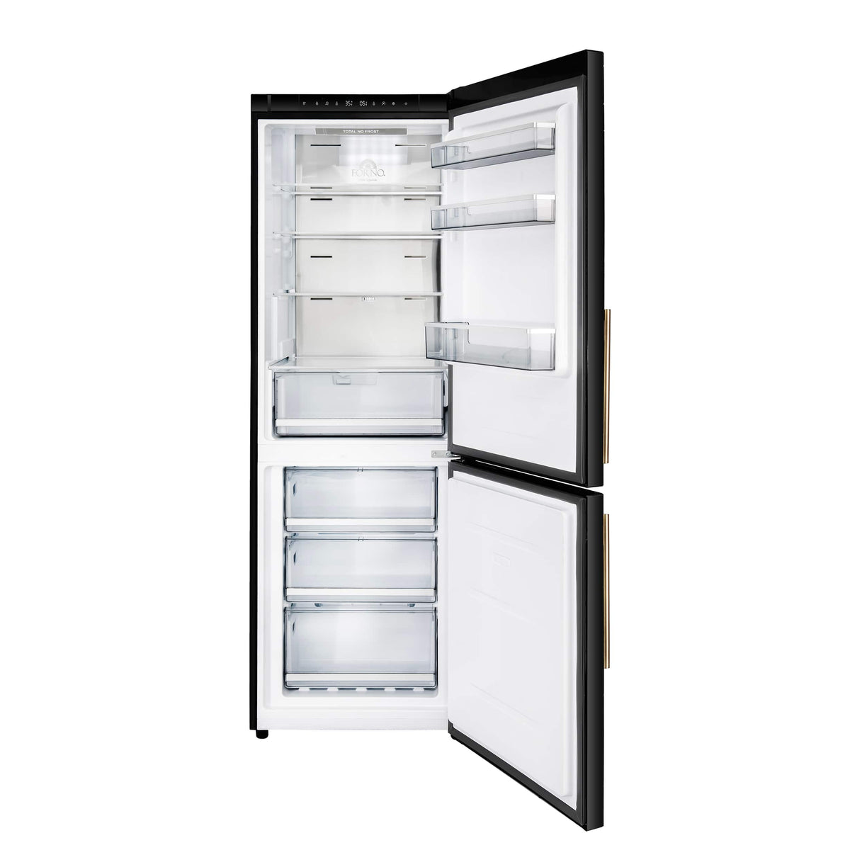 Forno Appliances - Custodia 10.3 Cu. Ft. 24" Counter-Depth Bottom Freezer Refrigerator with Right-Hinge Door and Total No Frost - Black