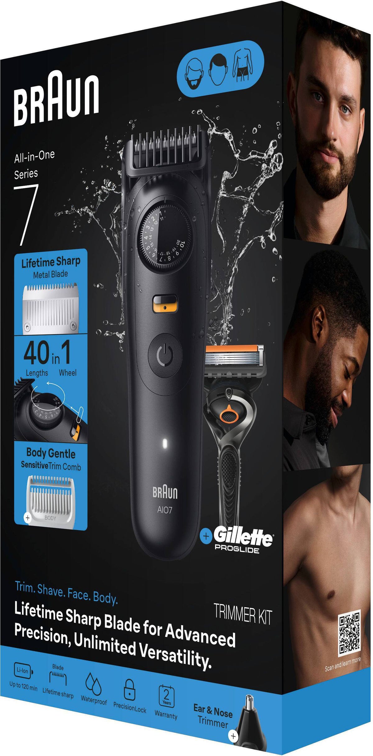 Braun - Series 7 All-in-one 7530 Electric Shaver Trimmer - Matte Black