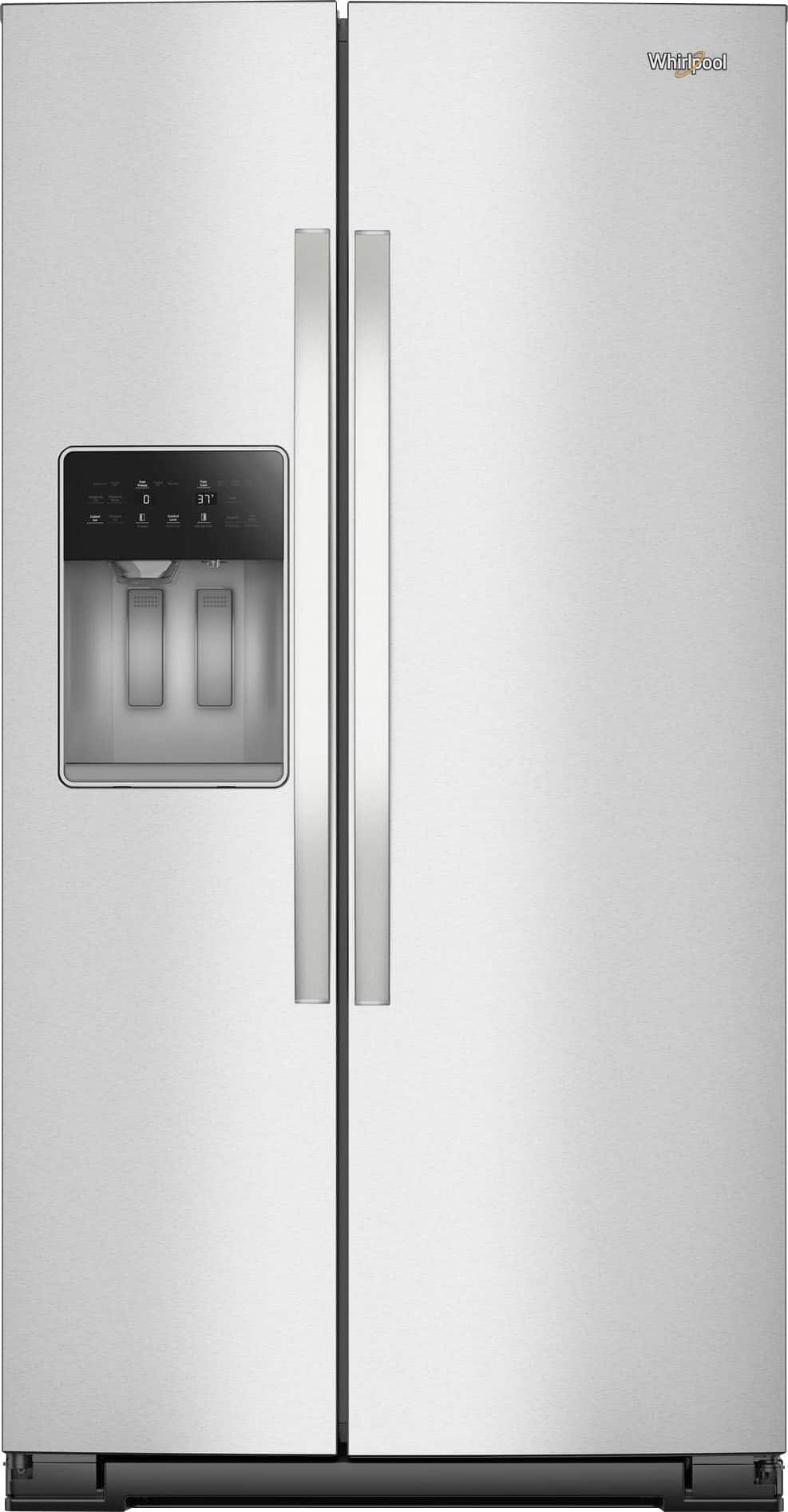 Whirlpool - 36 in. Wide 28.7 cu. ft. Side-by-Side Refrigerator with In-Door Ice & Water - Stainless Steel