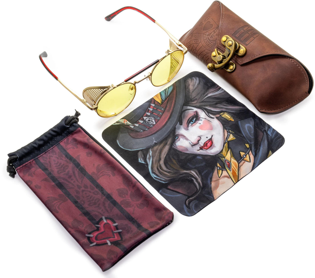 GUNNAR - Borderlands Moxxi Computer Glasses with Blue Light Reduction, Amber Lenses - Jackpot Gold